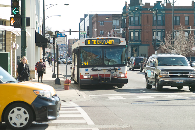 No. 8 Halsted Bus Stops at North Avenue